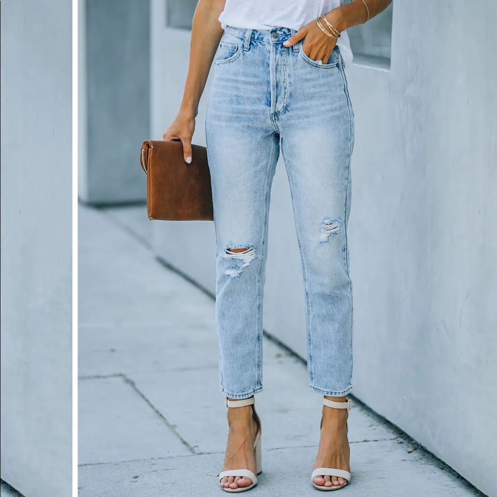 VICI Kason Distressed High Rise Denim